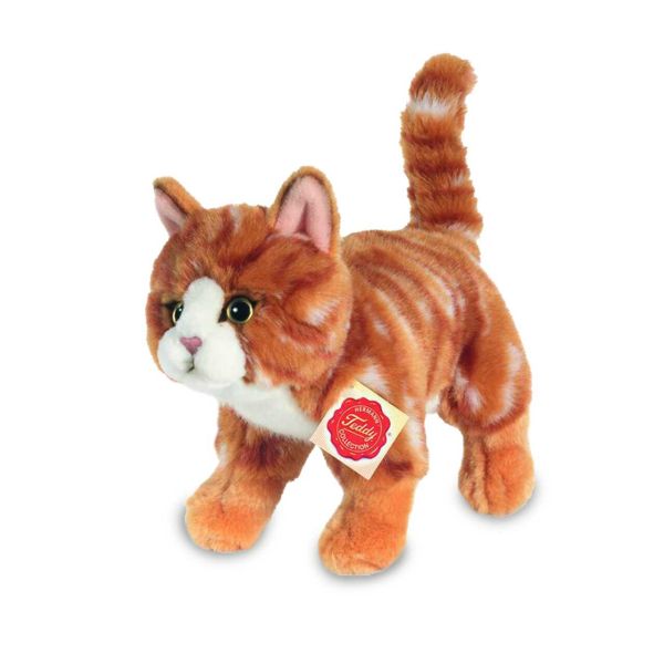 Teddy Hermann 906827 - Kuscheltier - Katze stehend rot getigert, 20cm