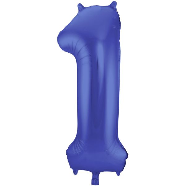 folat 65921  folienballon  zahl 1 matte blau 86 cm