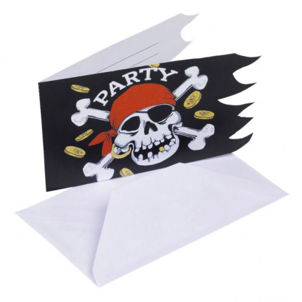 AMSCAN 551943 - Geburtstag &amp; Party - Einladungskarten Piraten, 6 Stk.